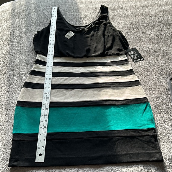 Express | Womens Sleeveless Color Block Bodycon Dress with Mesh - Size L - Picture 7 of 9